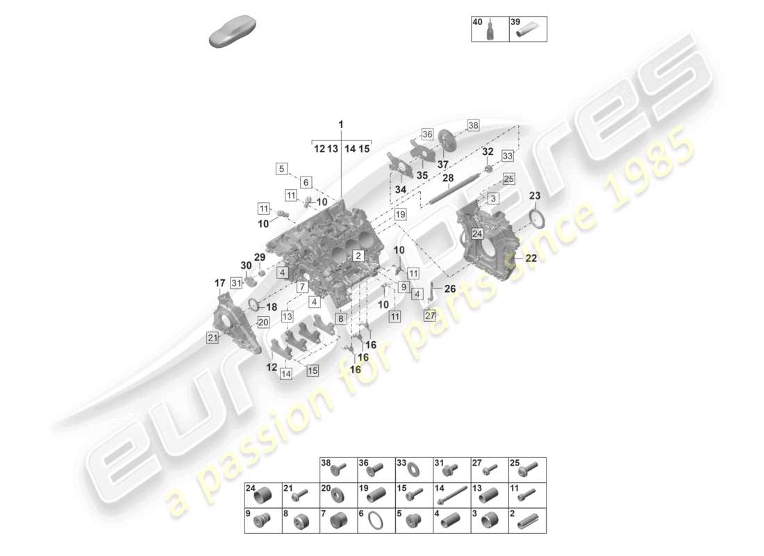 porsche 2024 (panamera 976) crankcase housing individual parts part diagram
