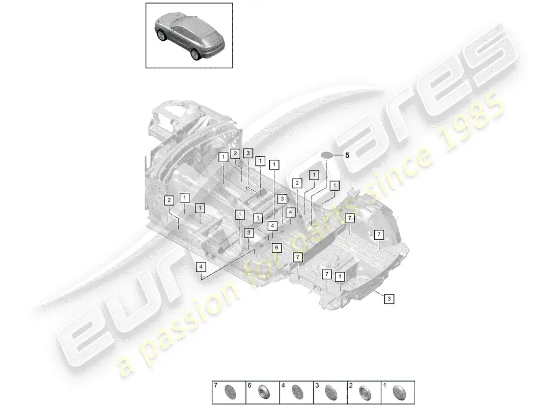 porsche 2020 (macan) bungs inner underbody parts diagram