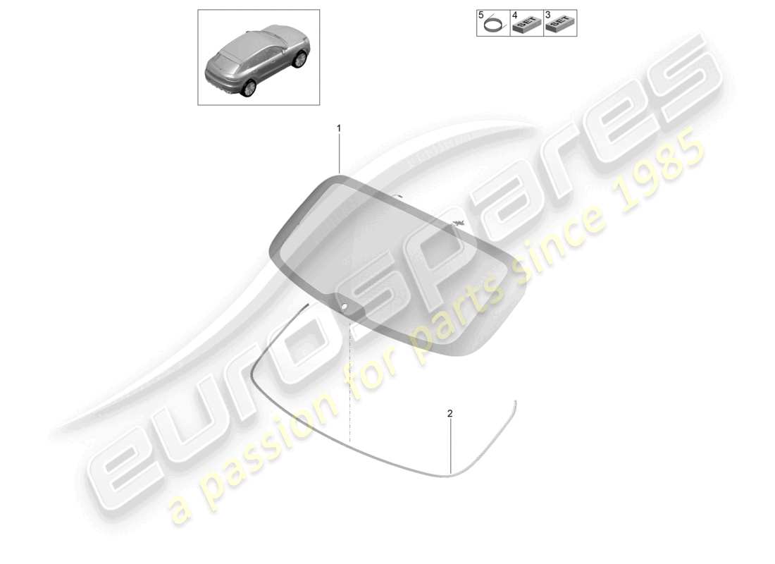 porsche 2026 (macan) rear window part diagram