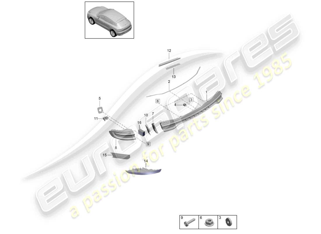 porsche 2025 (macan) rear light additional brake light part diagram