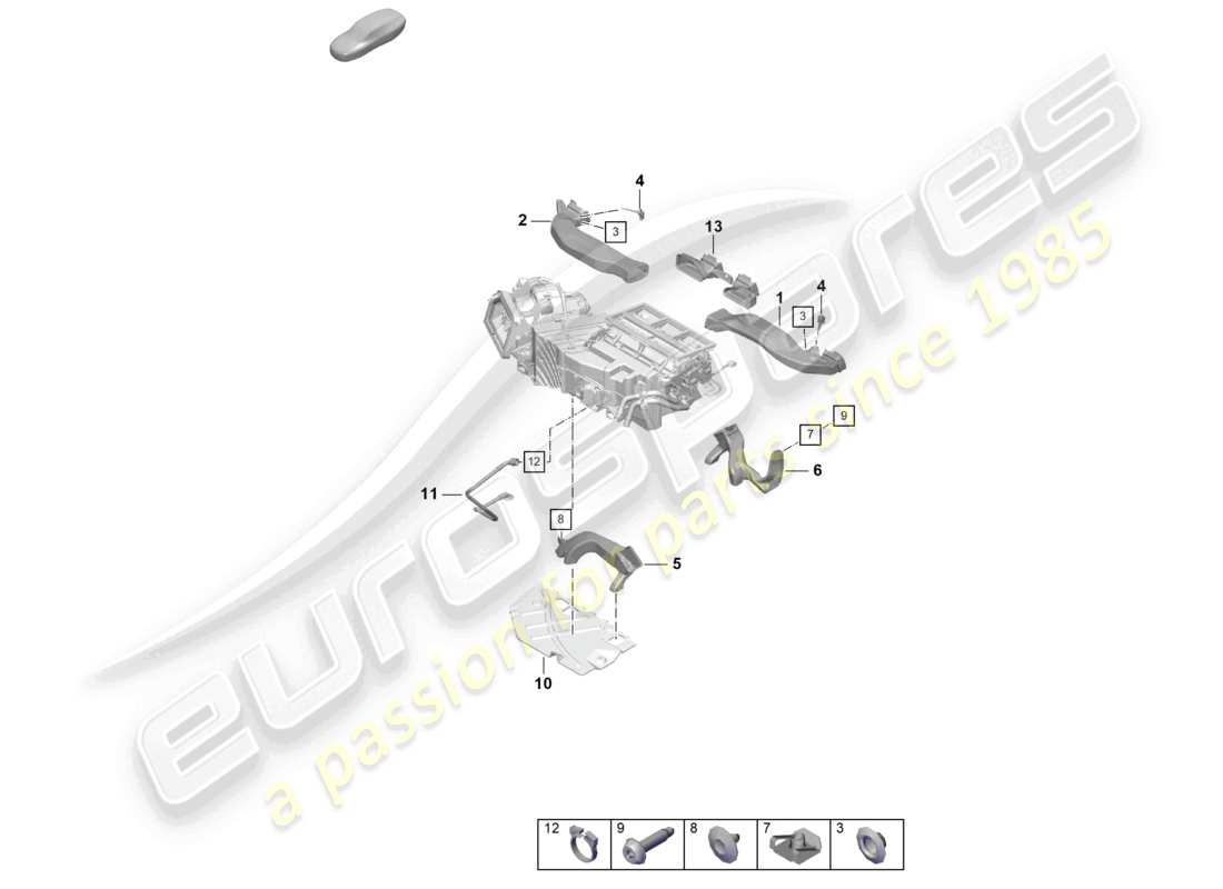 porsche 2022 (718 boxster spyder) air guide parts diagram