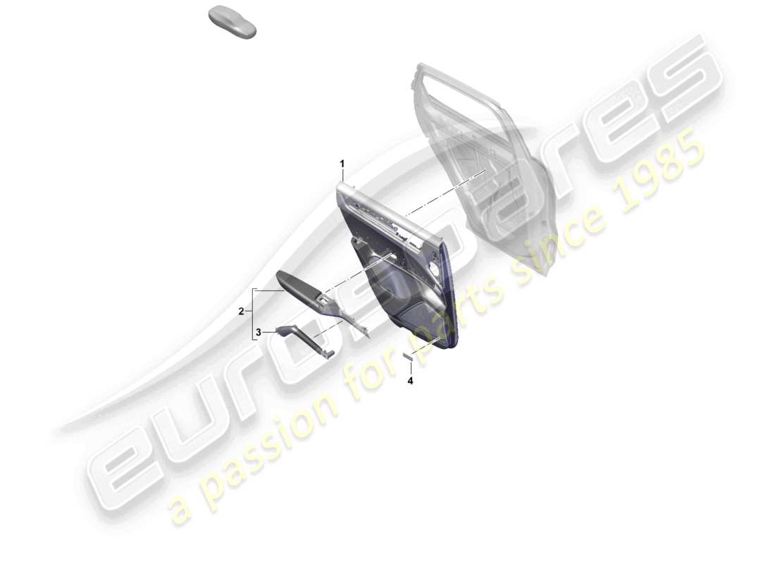 porsche 2024 (cayenne e3 pa) door trim panels rear doors for vehicles with leather/dinamica equipment with sun roller blind part diagram