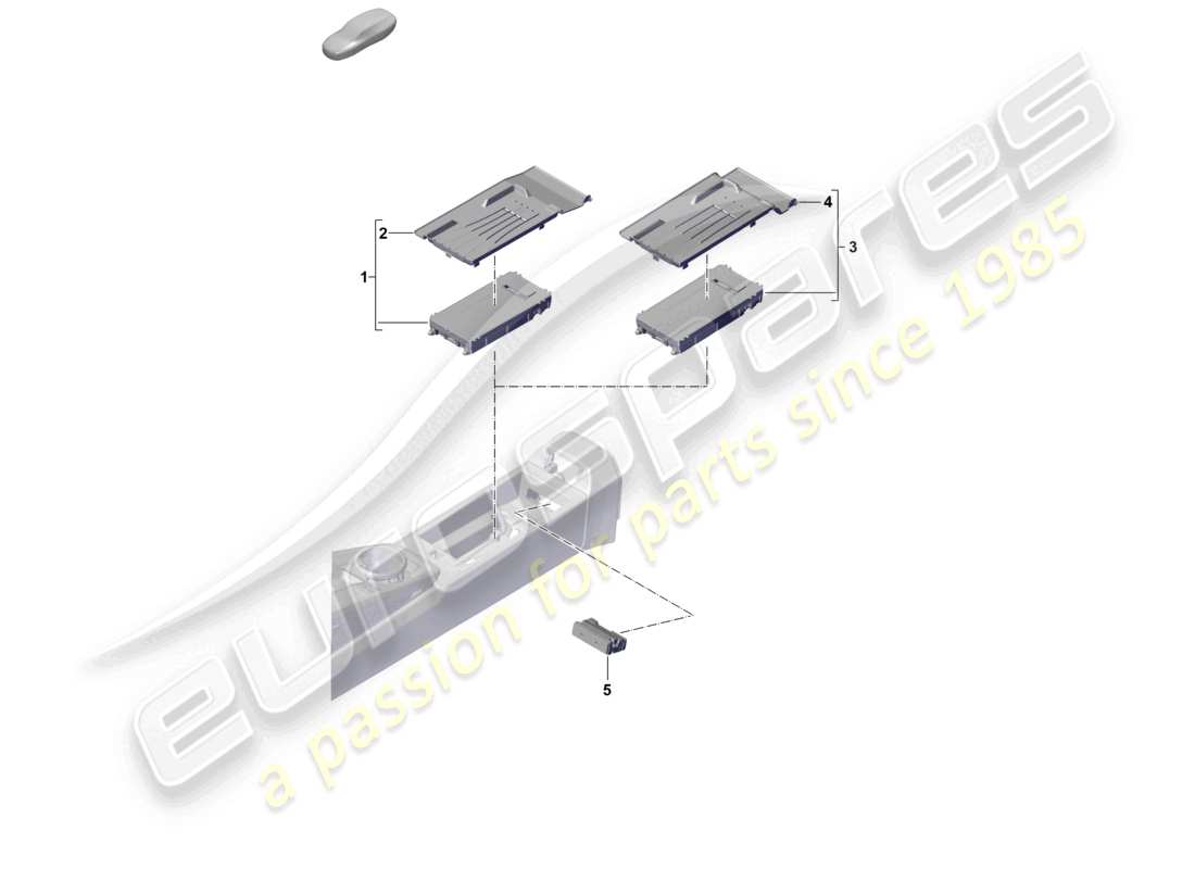 porsche 2025 (992-2) induction charger for mobile phone multimedia interface parts diagram