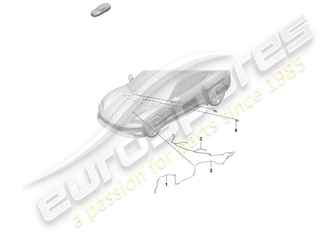 porsche 2025 (taycan 9j1-2) hose line for washer water front water jet parts diagram