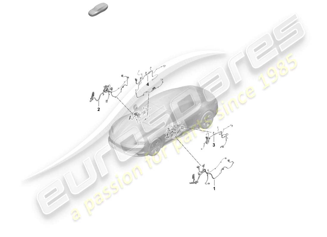 porsche 2025 (taycan 9j1-2) wiring ha. f. inner door panel front parts diagram