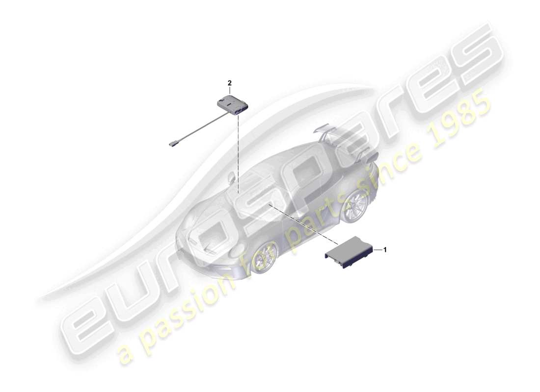 porsche 2026 (992-2 gt3) chip card reader for road toll system parts diagram