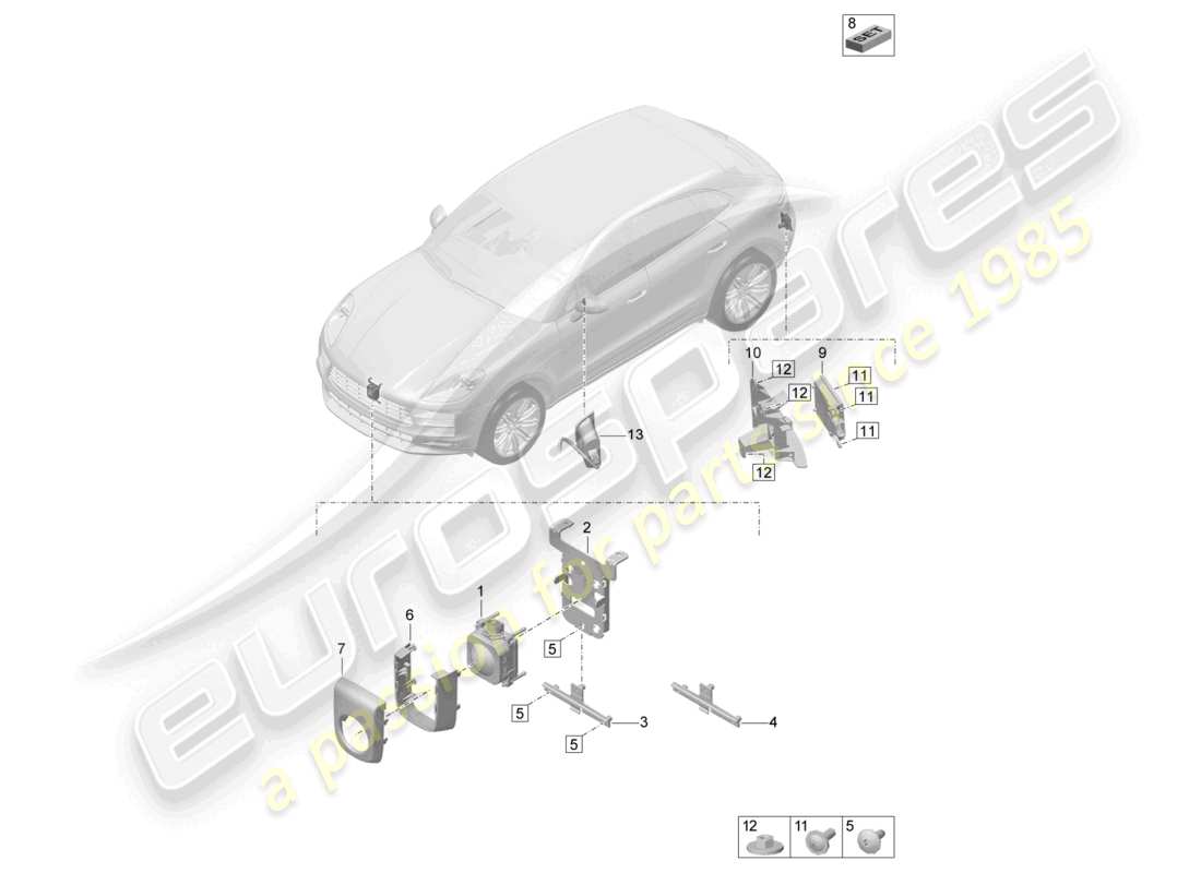 porsche 2023 (macan) driver assistance system radar sensor cruise-control system for vehicles with lane change assist part diagram