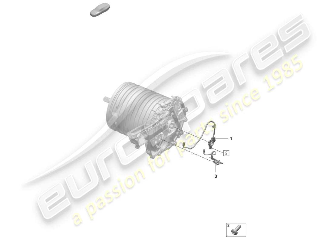 porsche 2025 (taycan 9j1-2) traction motor for elec. drive rear axle sensors parts diagram