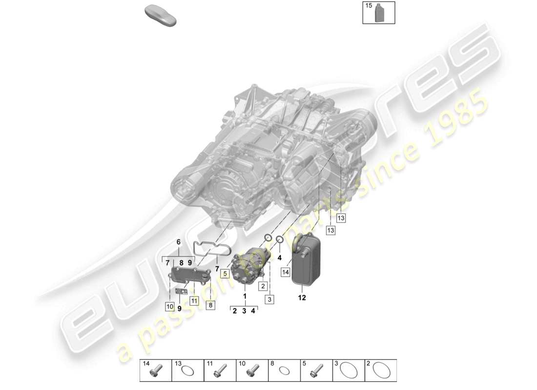 porsche 2026 (macan-e) traction motor for elec. drive front axle oil pump part diagram