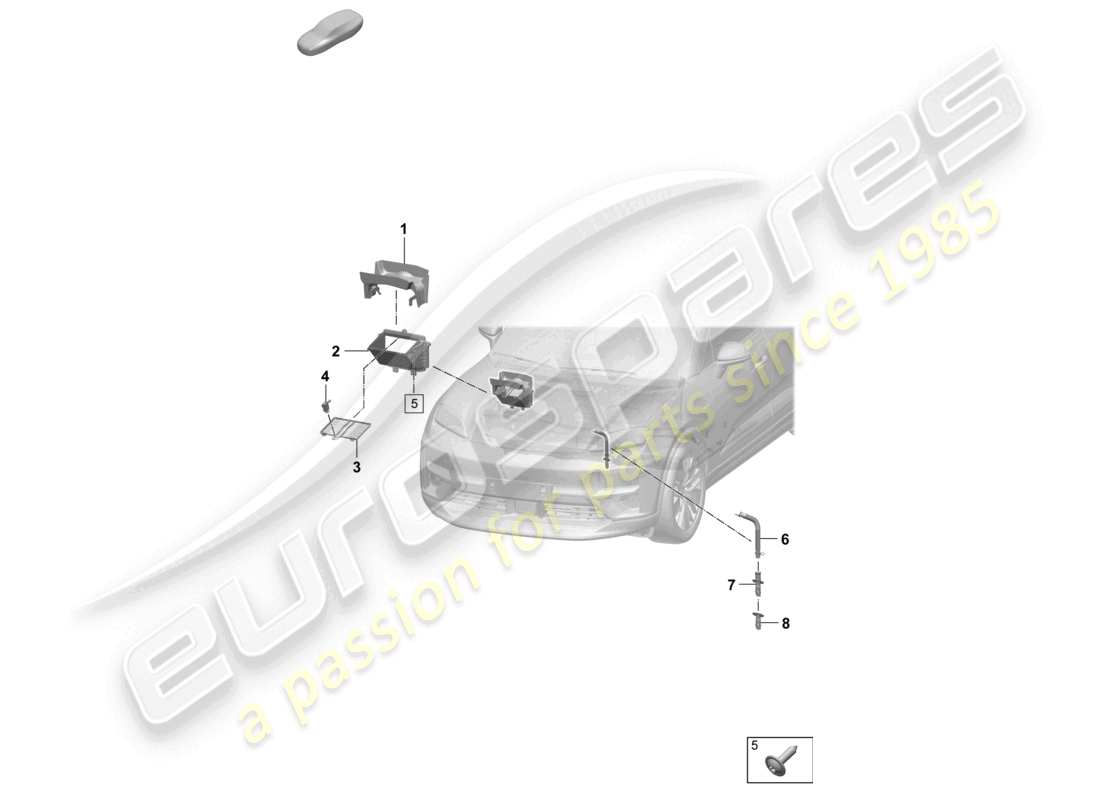 porsche 2024 (macan-e) heating, air cond. system fresh air intake water box part diagram