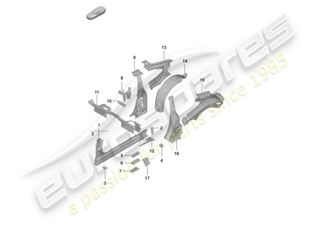 porsche 2023 (992-1) sill inner side part coupe parts diagram