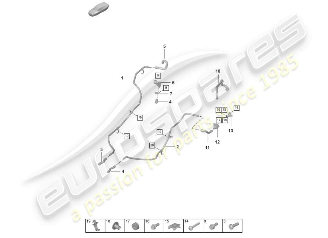 porsche 2025 (992-2) coolant cooling system heater parts diagram