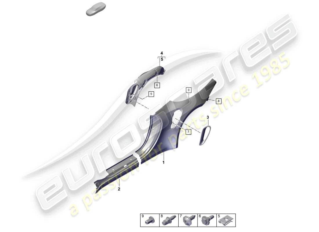 porsche 2020 (992-1 turbo / s) side part cabriolet parts diagram