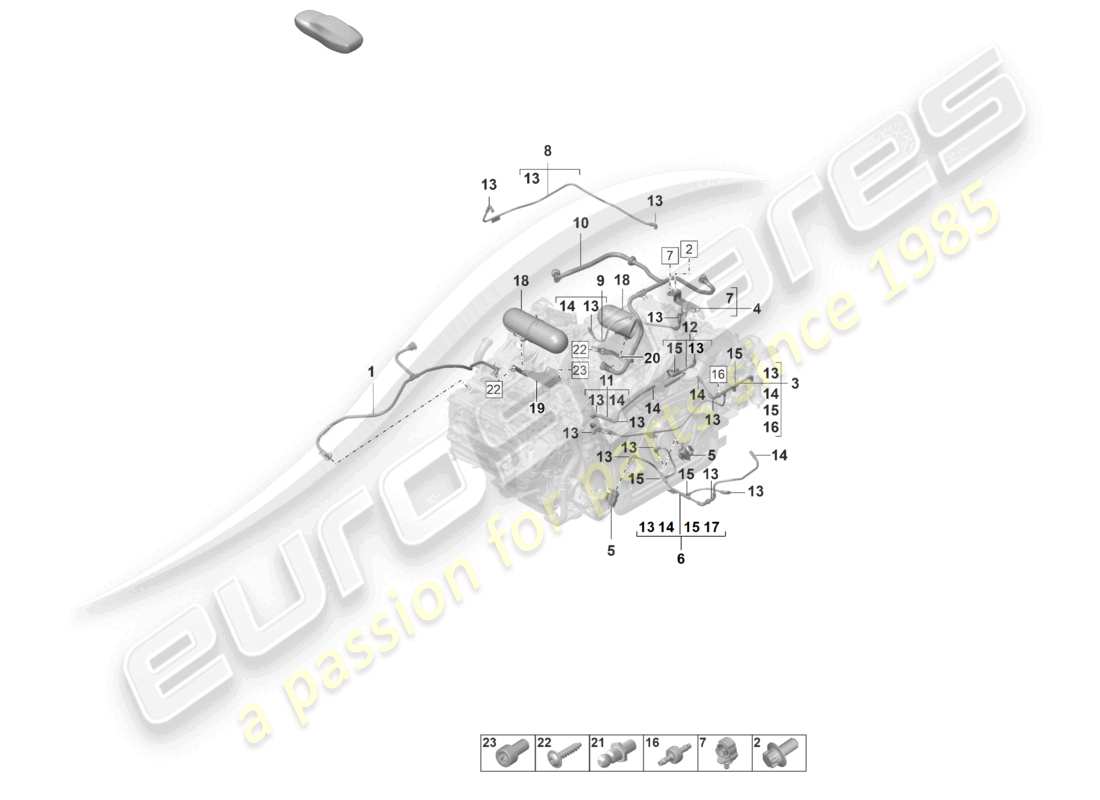 porsche 2025 (992-1 gt3/rs/st) vacuum system engine parts diagram
