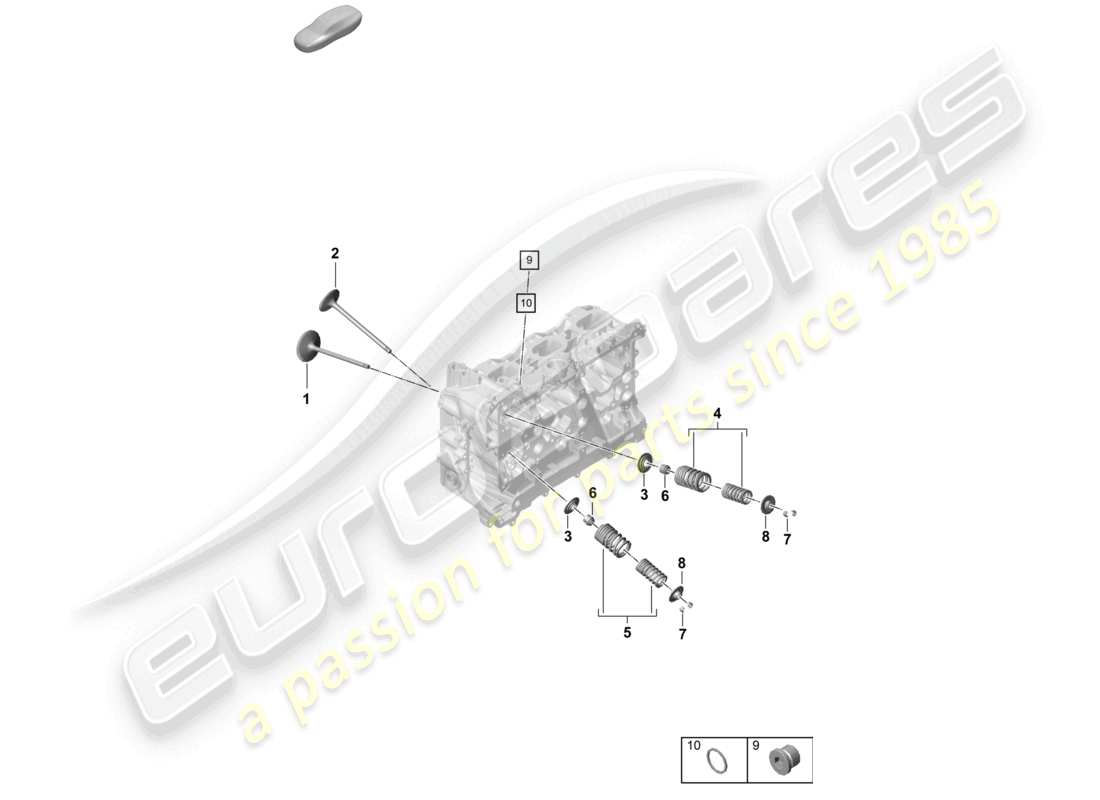 porsche 2023 (718 boxster) cylinder head individual parts valve part diagram