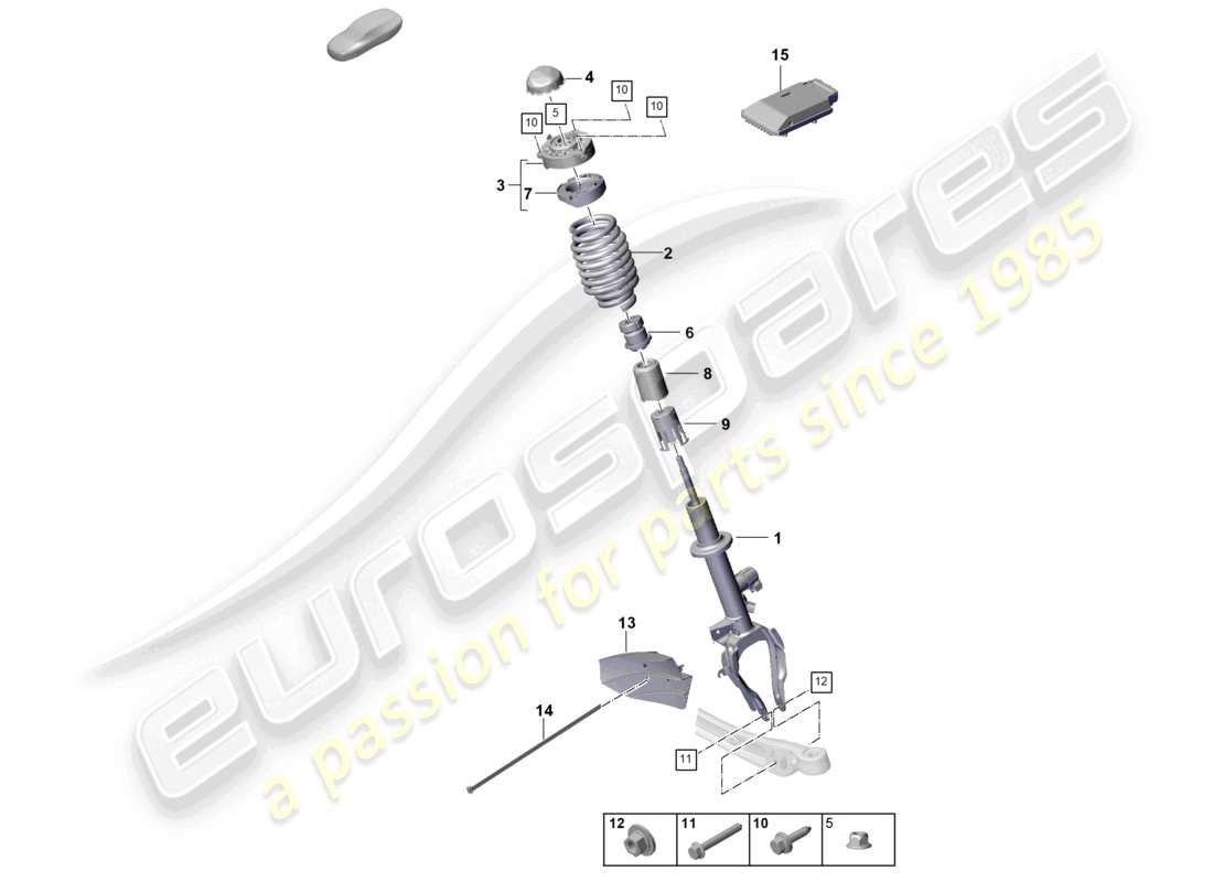 porsche 2025 (cayenne e3 pa) steel spring suspension coil spring shock absorbers part diagram