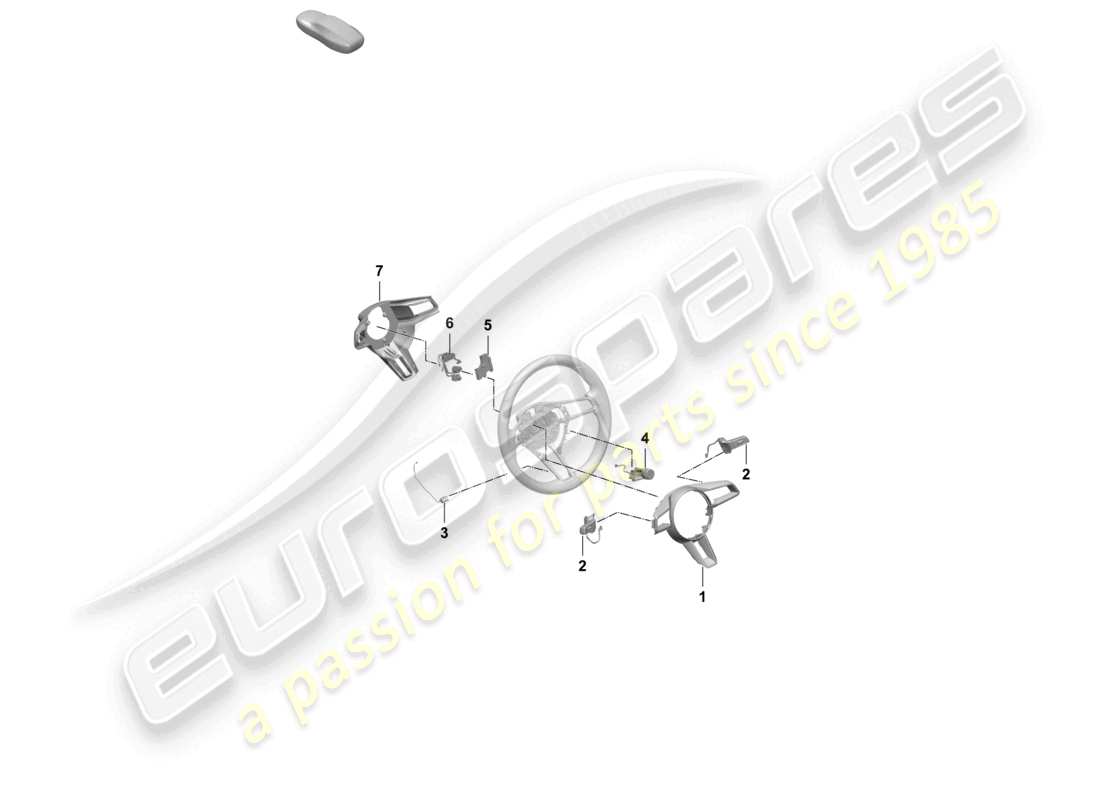 porsche 2025 (macan-e) multifunction steering wheel individual parts - pdk - part diagram