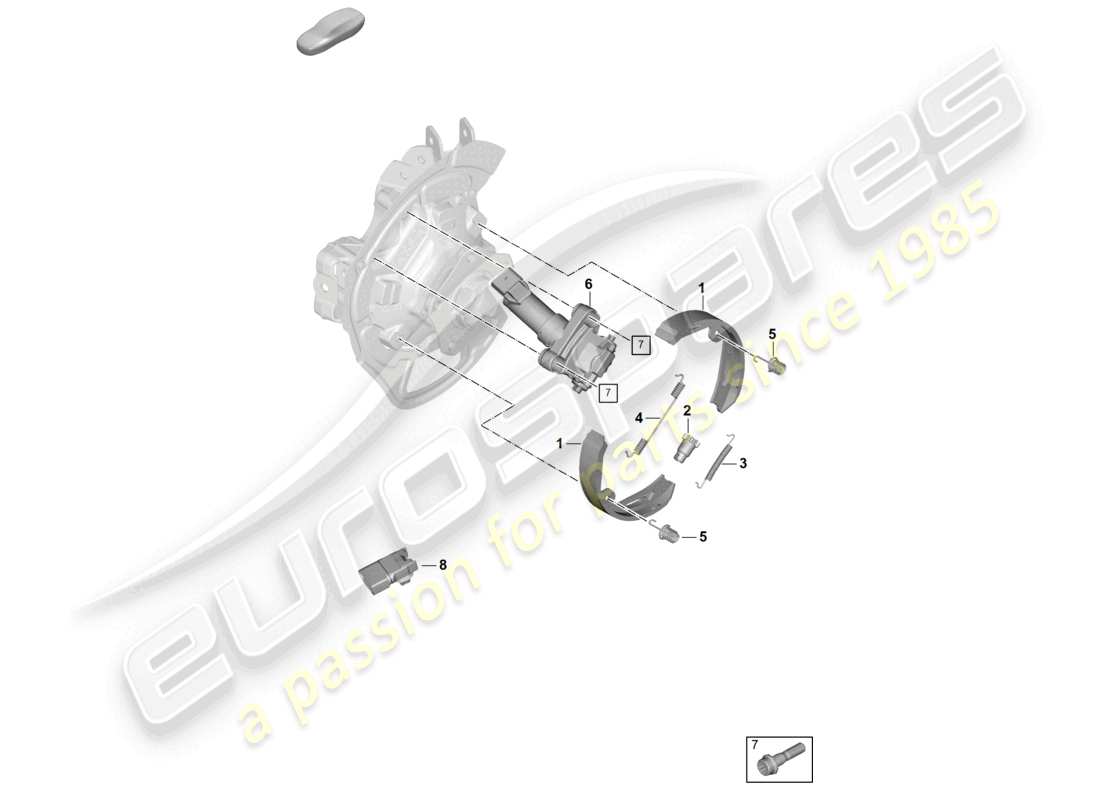porsche 2024 (panamera 976) parking brake for automatic gearbox d180 part diagram