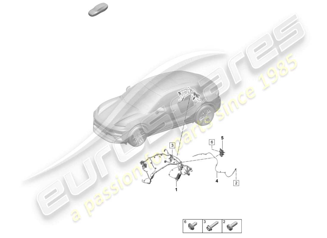 porsche 2024 (macan-e) wiring harness for engine prewiring part diagram