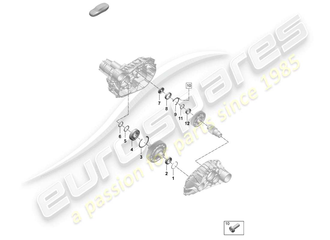 porsche 2024 (macan-e) inner components for front 1-speed gearbox part diagram