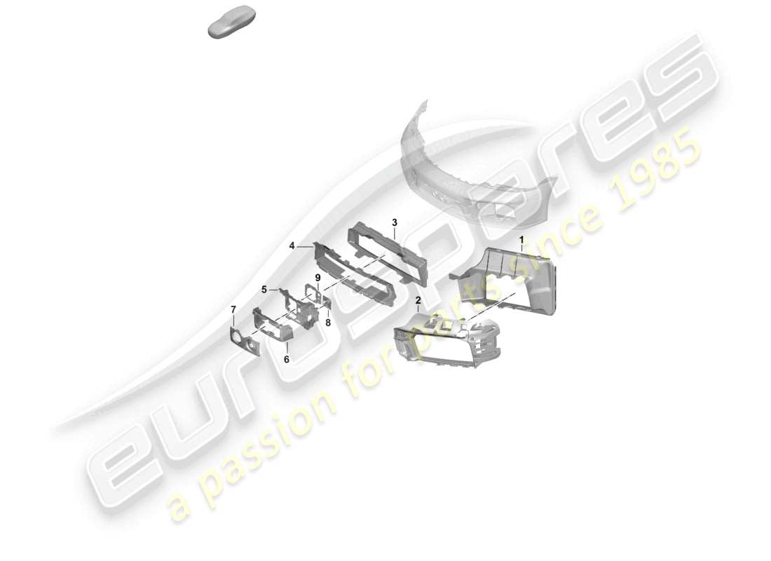 porsche 2025 (992-2) bumper front air guide and individual parts parts diagram