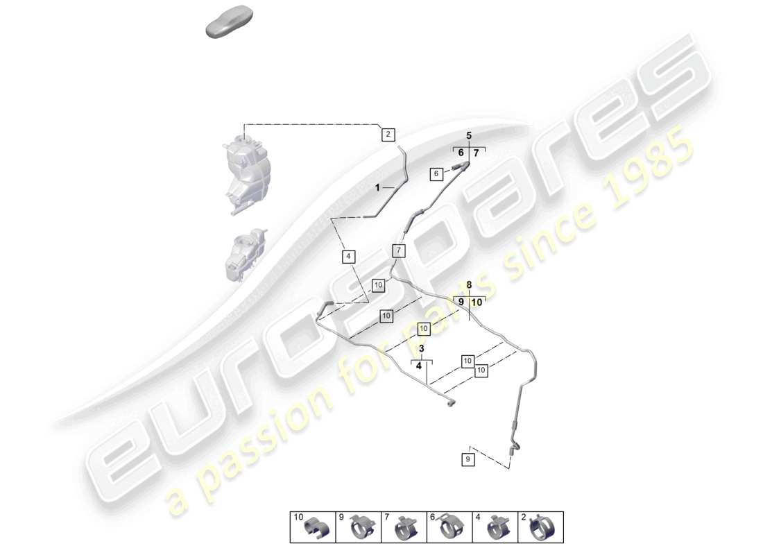 porsche 2024 (panamera 976) coolant cooling system part diagram