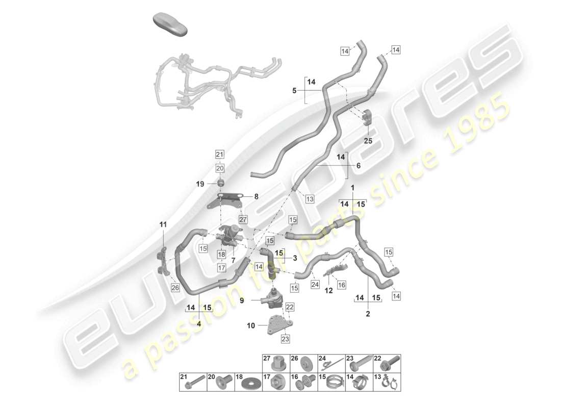 porsche 2021 (panamera 971-2) heater basic for vehicles with auxiliary petrol heater part diagram