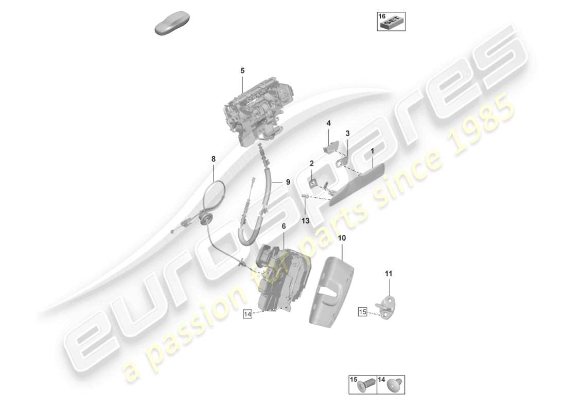 porsche 2023 (taycan 9j1-1) door handles rear door lock parts diagram