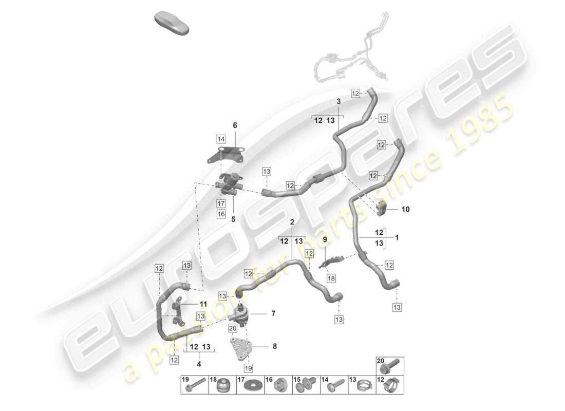 porsche 2024 (panamera 976) heater for models without auxiliary heater part diagram