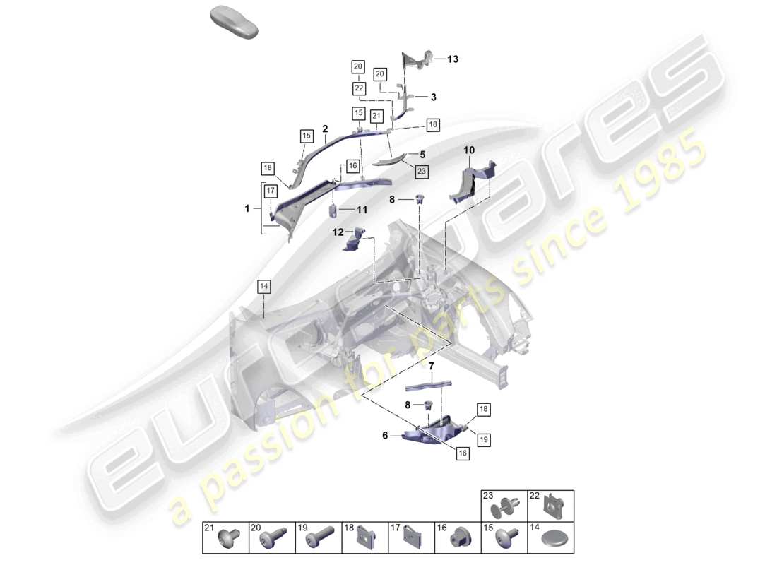 porsche 2024 (panamera 976) heater water box part diagram