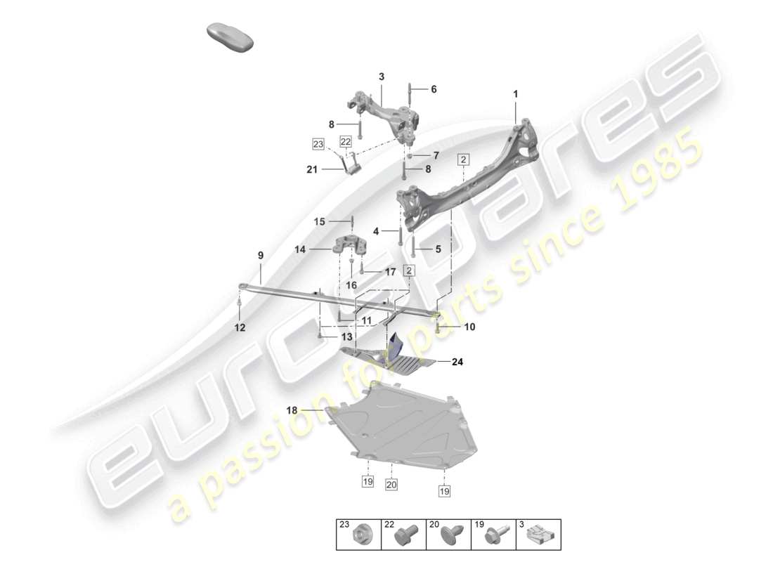 porsche 2026 (992-2 turbo / s) rear axle cross member parts diagram