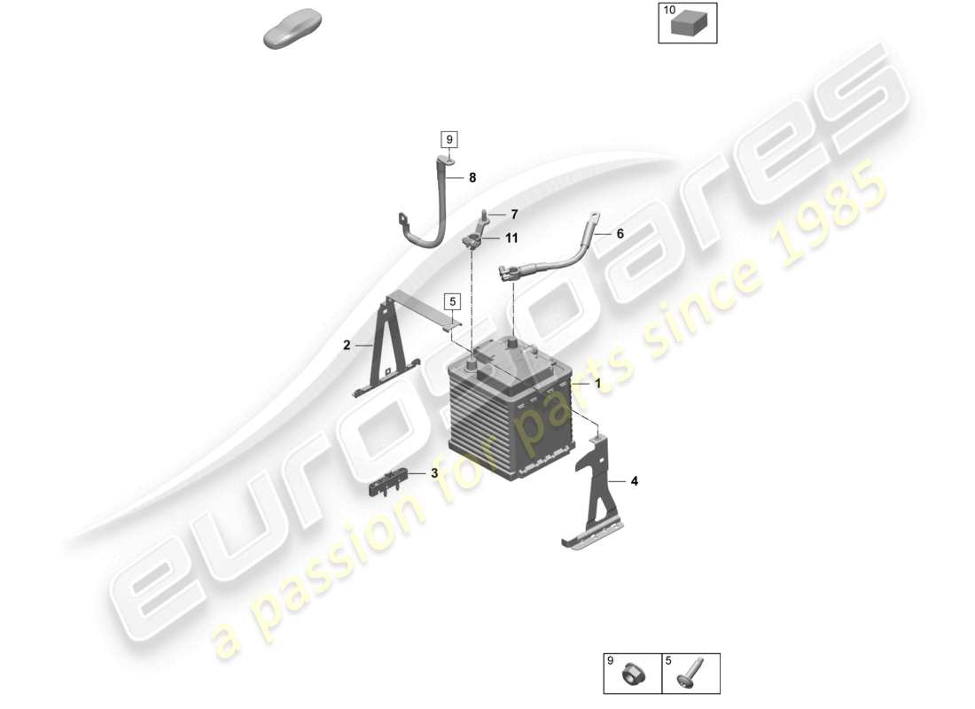 porsche 2025 (taycan 9j1-2) lithium battery parts diagram
