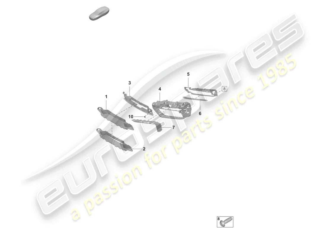 porsche 2024 (992-1) air guide front bumper sport design package part diagram