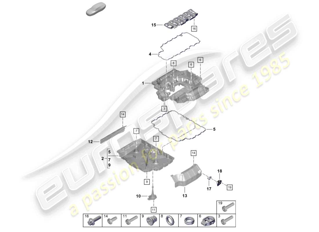 porsche 2021 (718 cayman) oil sump parts diagram