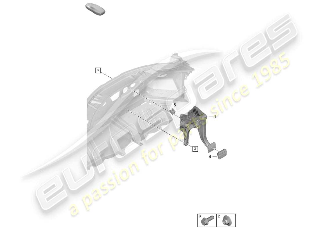 porsche 2024 (992-2) brake pedal for 8-speed automatic gearbox part diagram