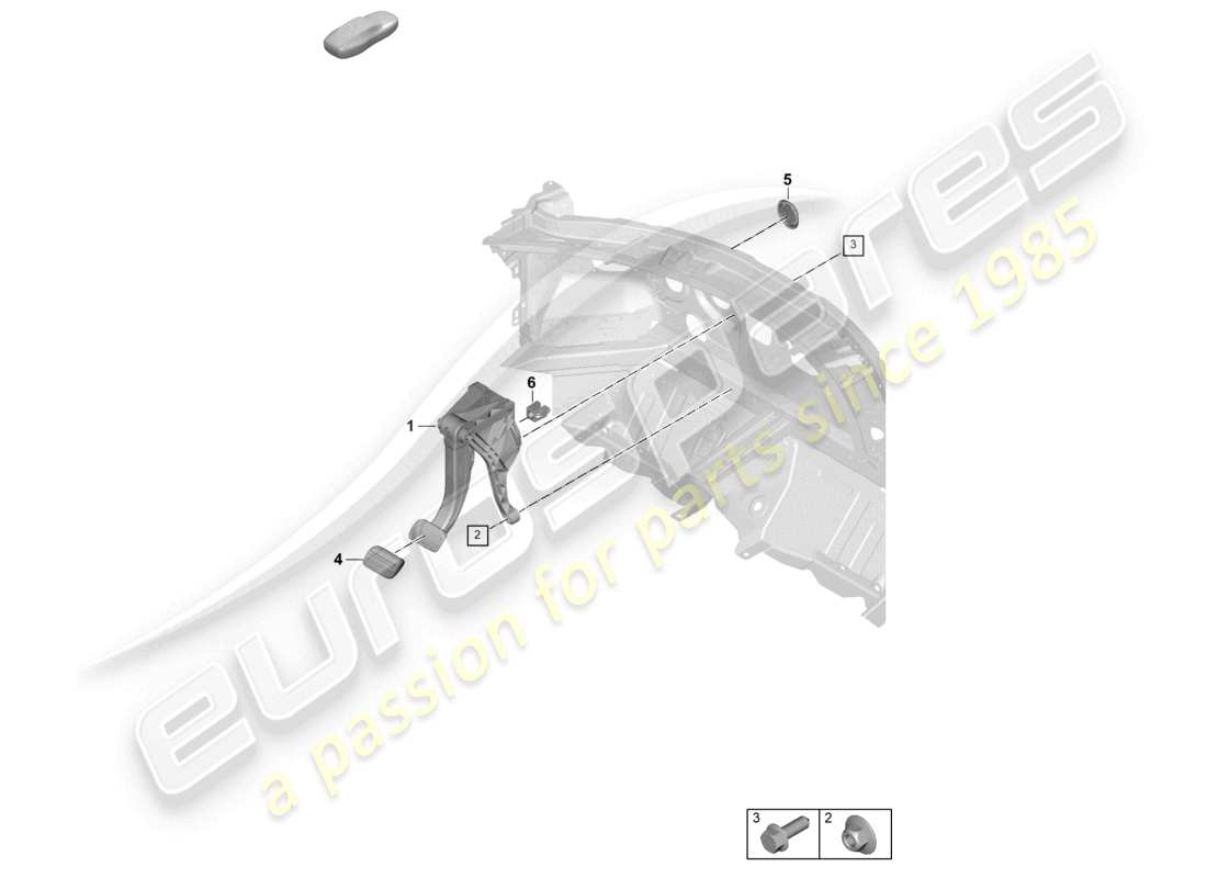 porsche 2024 (992-2) brake pedal for 8-speed automatic gearbox part diagram