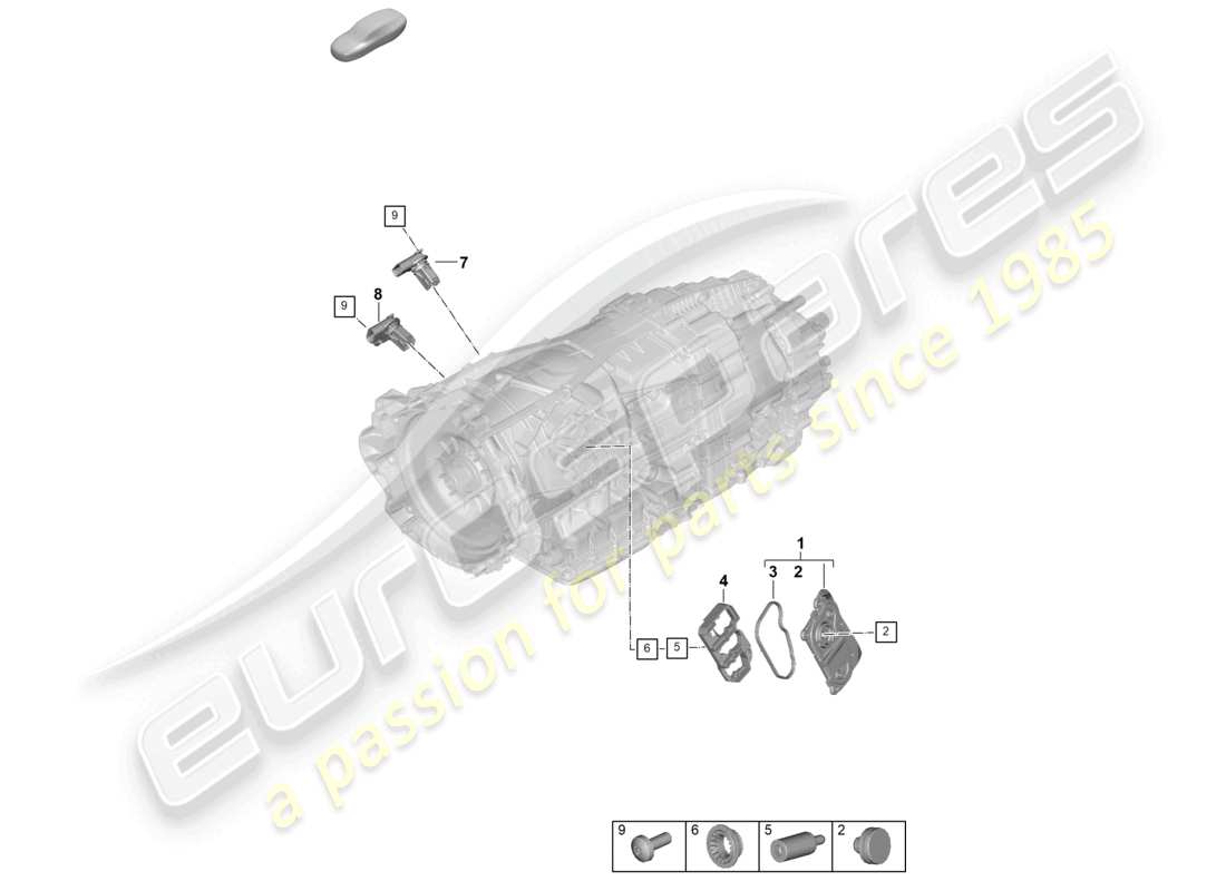 porsche 2025 (panamera 976) 8-speed dual clutch gearbox - pdk - for vehicles with hybrid drive accessories parts diagram