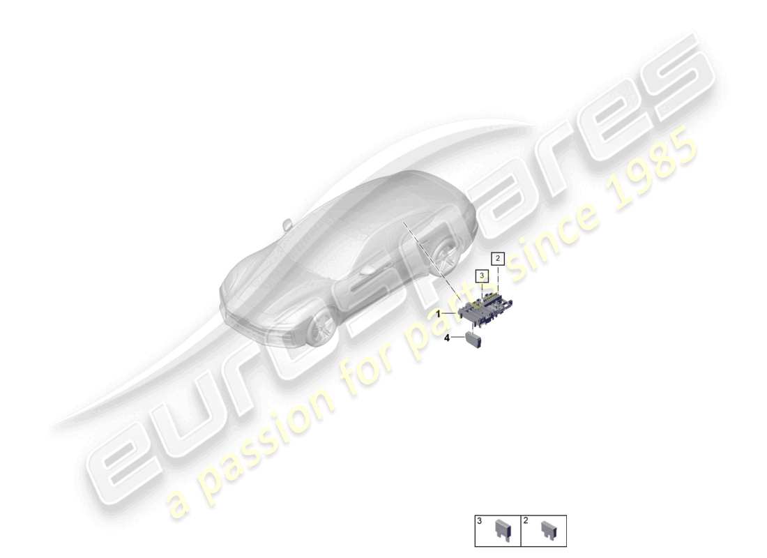 porsche 2024 (panamera 976) fuse box rear flat fuse part diagram