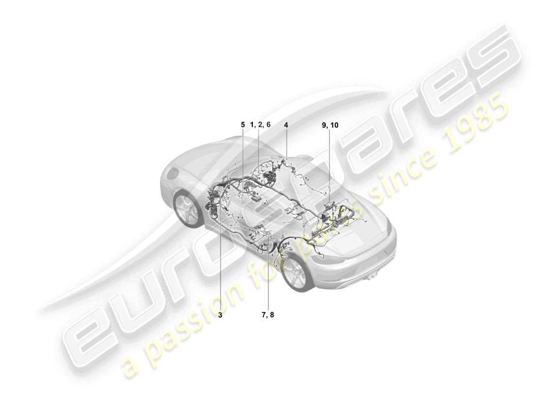 porsche 2026 (718 cayman gt4) wiring looms airbag for vehicles with seat belts part diagram