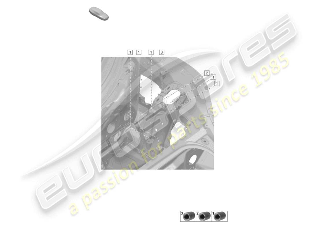 porsche 2021 (992-1) suspension strut mounting front end part diagram