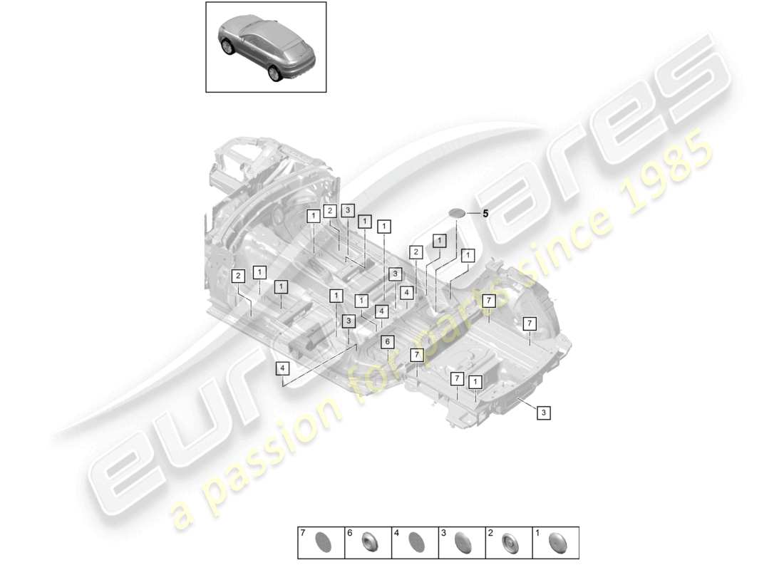 porsche 2026 (macan) bungs inner underbody part diagram
