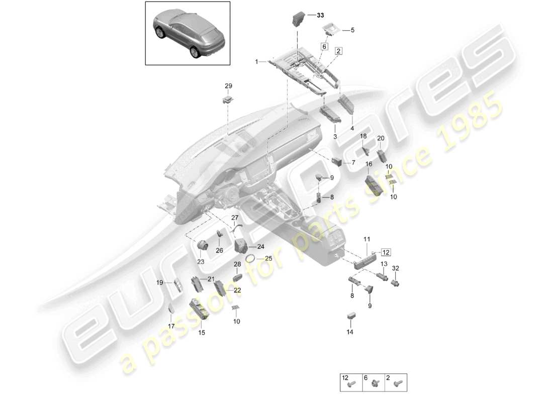 porsche 2024 (macan) switch part diagram