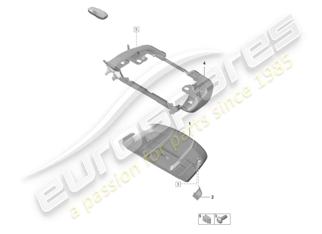 porsche 2023 (992-1) console roof parts diagram