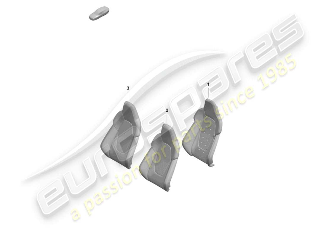porsche 2020 (992-1 turbo / s) foam part backrest cover sports seat plus with stitching with lettering: for models with seat venti- lation parts diagram