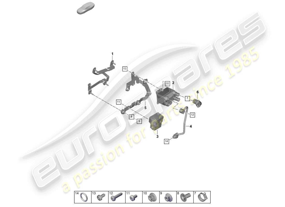 porsche 2025 (992-2) heating, air cond. system rear heat exchanger parts diagram