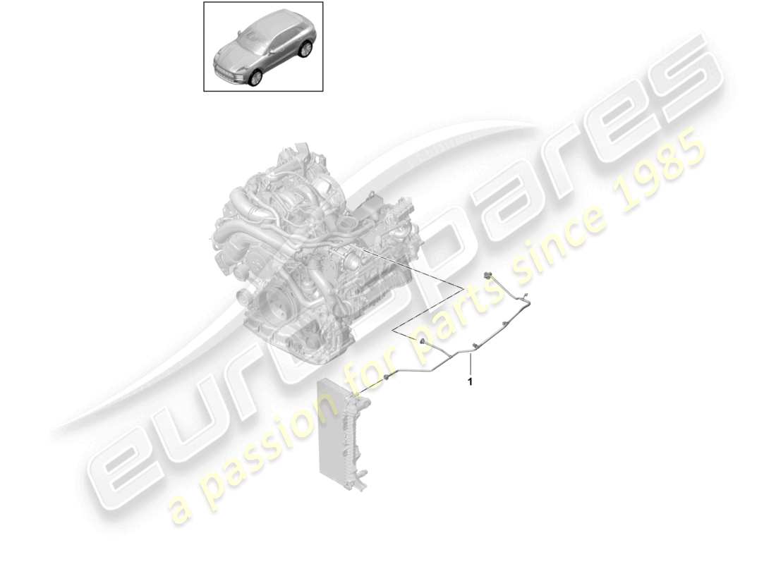 porsche 2021 (macan) coolant cooling system breather line part diagram