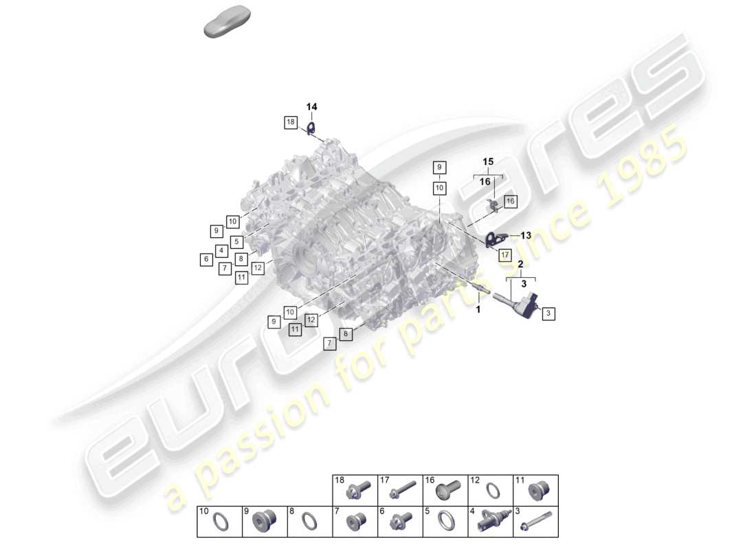 porsche 2024 (992-2) cylinder head individual parts sealing plug sensors part diagram