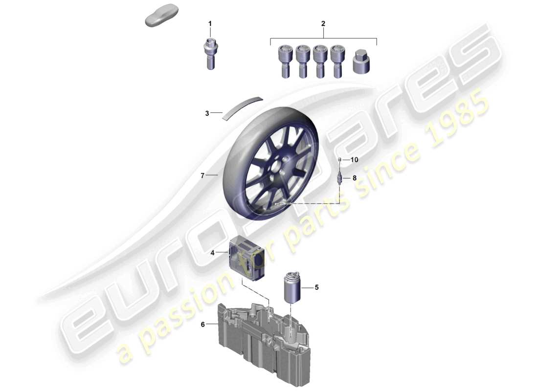 porsche 2024 (cayenne e3 pa) individual parts alloy wheel part diagram