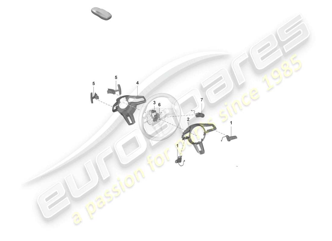 porsche 2025 (992-1 gt3/rs/st) accessories steering wheel parts diagram
