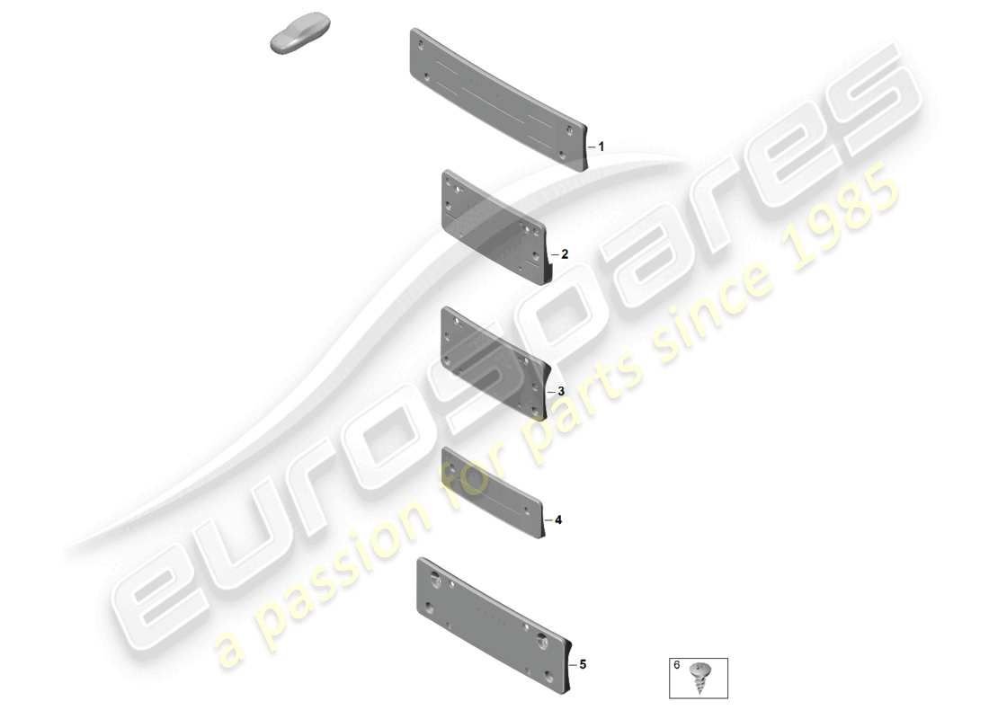 porsche 2025 (992-2) licence plate holder parts diagram